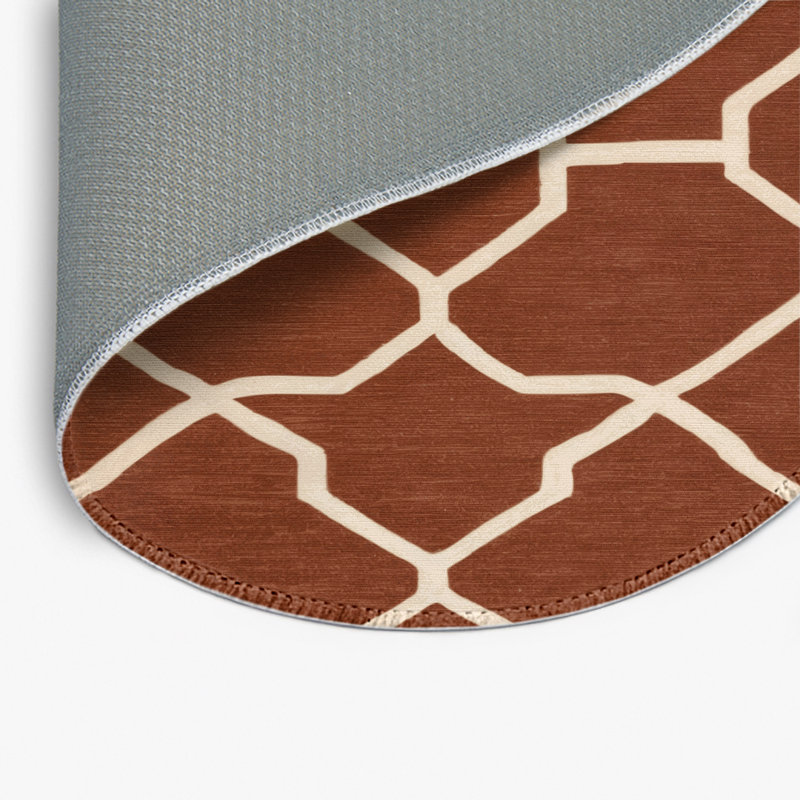 Tapis brun intérieur et extérieur Trellis, Rond 5 pi