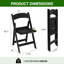 Chaise pliante simple rembourrée en plastique noir-1126831126