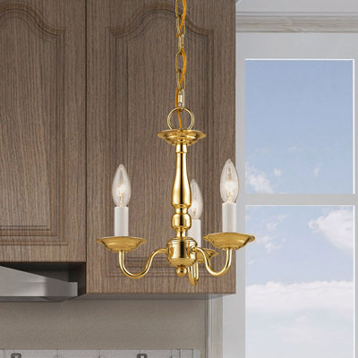 Lustre classique / traditionnel à 3 lumières de style bougie Benedetto