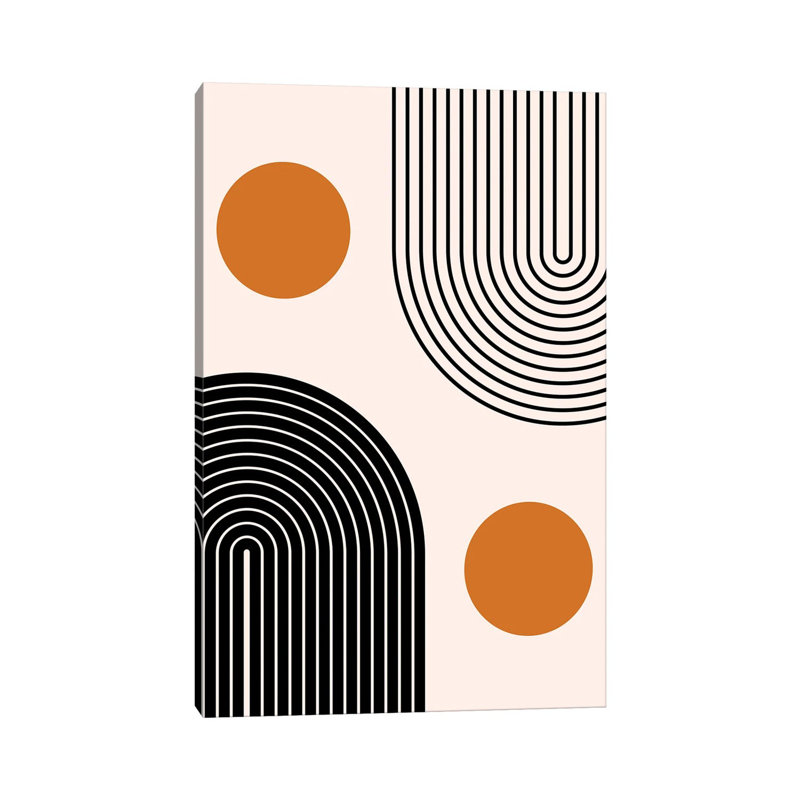 Double Mid Century Nesting Lines by EnShape - Wrapped Canvas Gallery-Wrapped Canvas Giclée, 30.48 cm H x 45.72 cm W