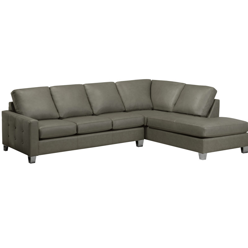 Prescot Upholstered L-Shaped Sectional Right Hand Facing, Dark Gray 
