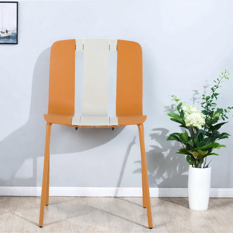 Ensemble de 4 chaises de salle à manger confortables, en PP et en métal, modernes pour la maison