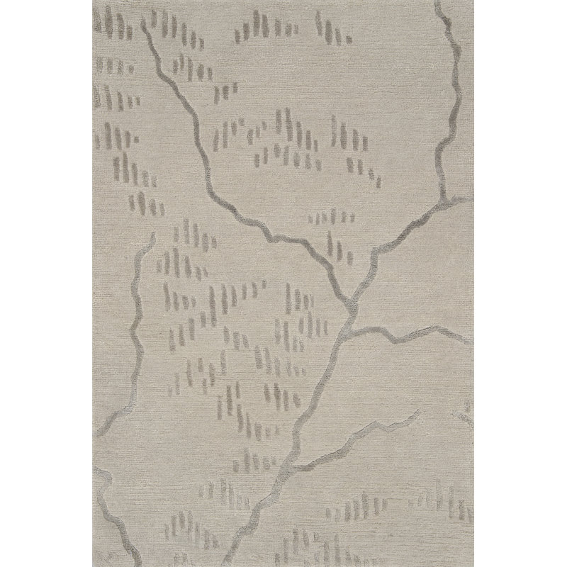 Contemporary Hand Knotted Abstract Area Rug, Rectangle 5' x 7'