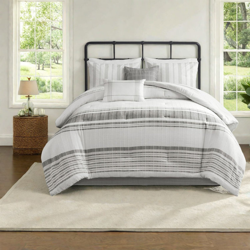 Oversized Cotton Jacquard Bedding Sets, Cal King Farmhouse Home