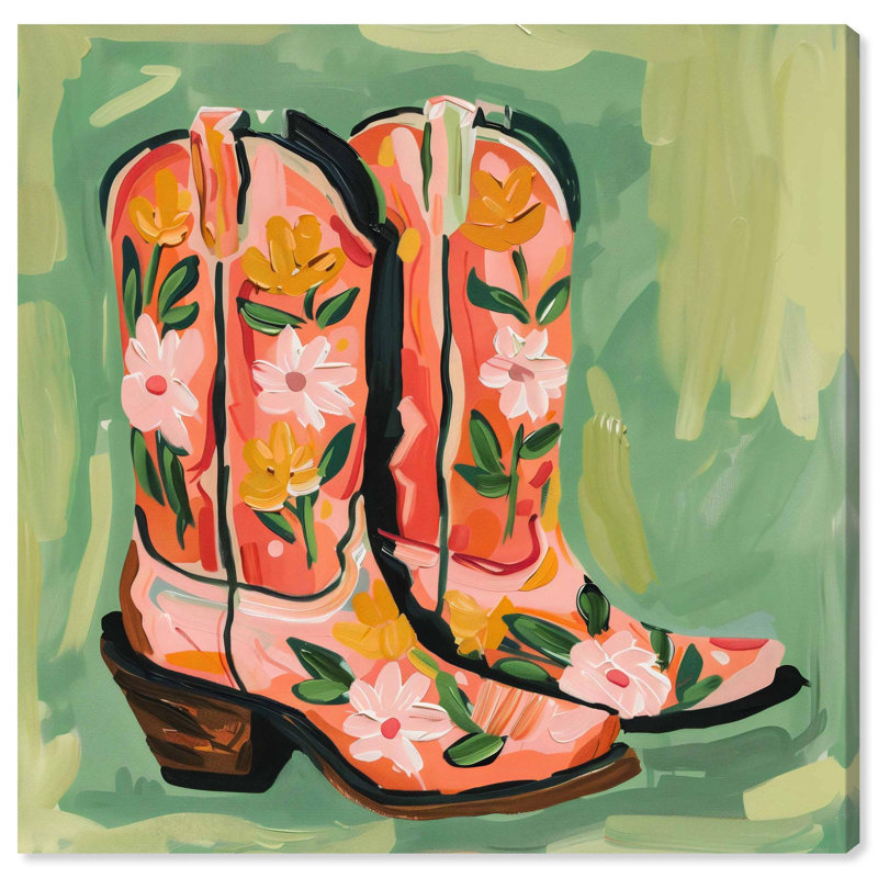 Toile de bottes de fleurs sauvages Wildboy Cowboy , H 20 po x l 20 po, Toile tendue