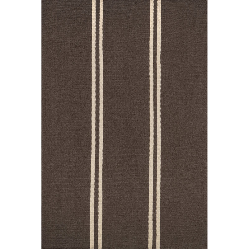Tapis à double rayure en laine, Rectangle 9 pi 6 po x 13 pi 6 po