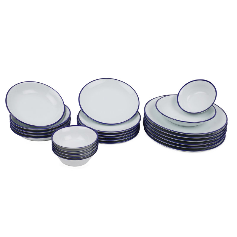 Casimire Piece Porcelain China Dinnerware Set - Service for 6