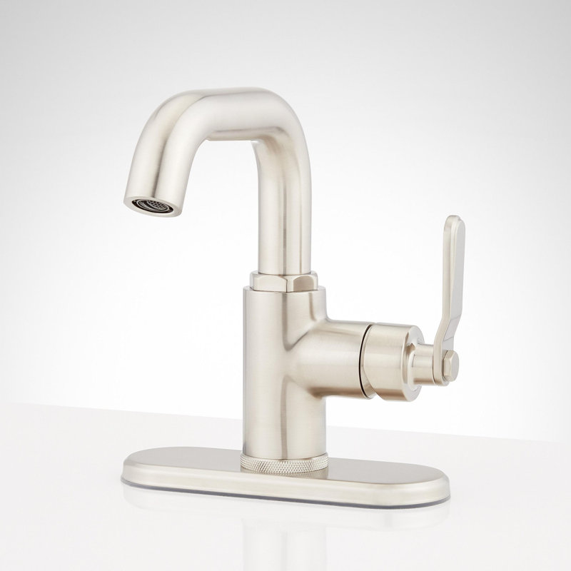 Gunther 1.2 GPM Single Hole Bathroom Faucet, Brushed Nickel