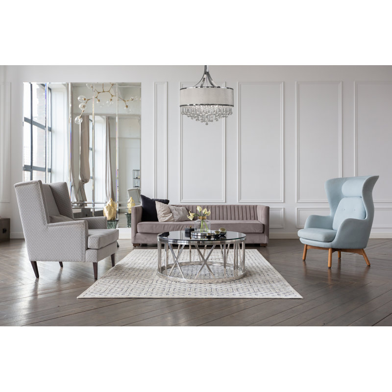 Lustre tambour 6 lumières Thacker, Blanc