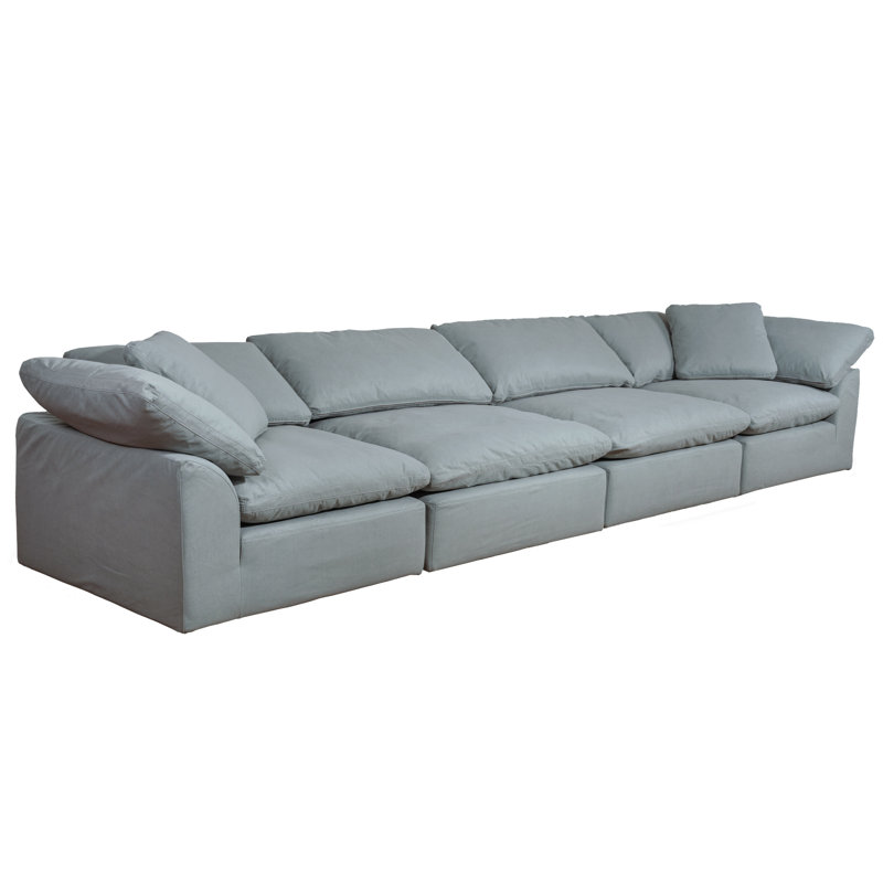 Cloud-Inspired 176" 4 Piece Oversized Deep Lounge Slipcovered Modular Sofa | Performance Fabric Washable Water-Resistant Stain-Proof | Deep-Seating Down-Filled Couch | Plush Cushions, Modern Design