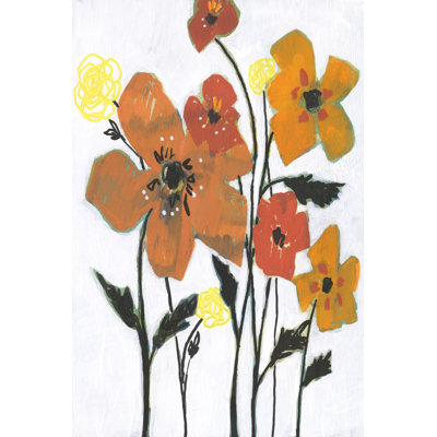 Hot Flowers I by Jennifer Goldberger - Wrapped Canvas Painting