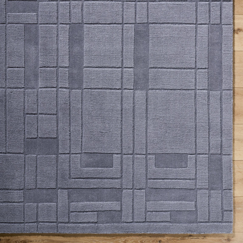 Handmade Wool Geometric Area Rug, Rectangle 5' x 7'6"