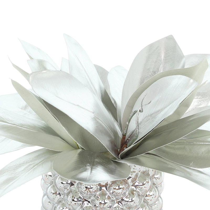 Holiday Magnolia Leaf Arrangement in Glass Vase