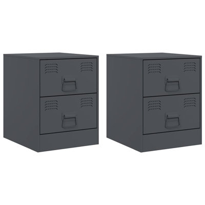 34.5cm W Steel Bedside Table