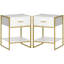 40 cm W Steel Bedside Table