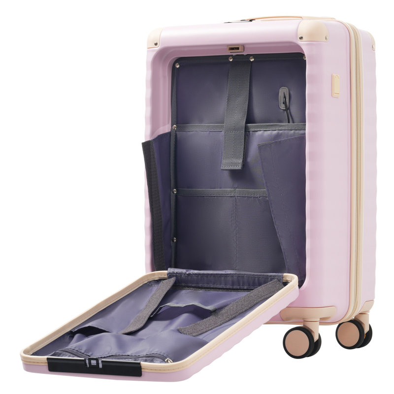 Ensemble de 5 valises avec ouverture frontale, Rose