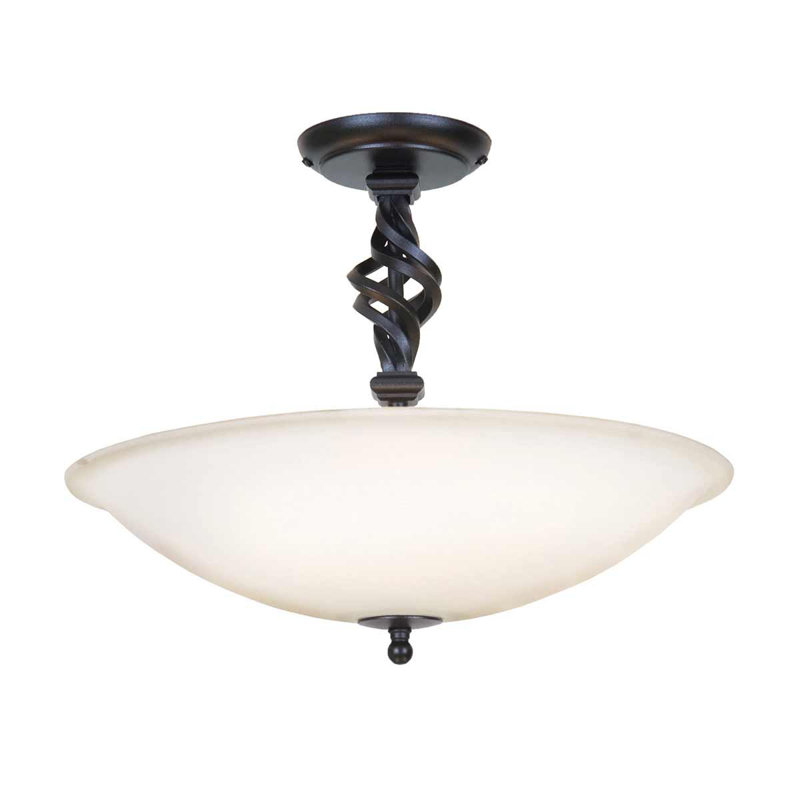 Sackler Glass Semi Flush Mount, Black