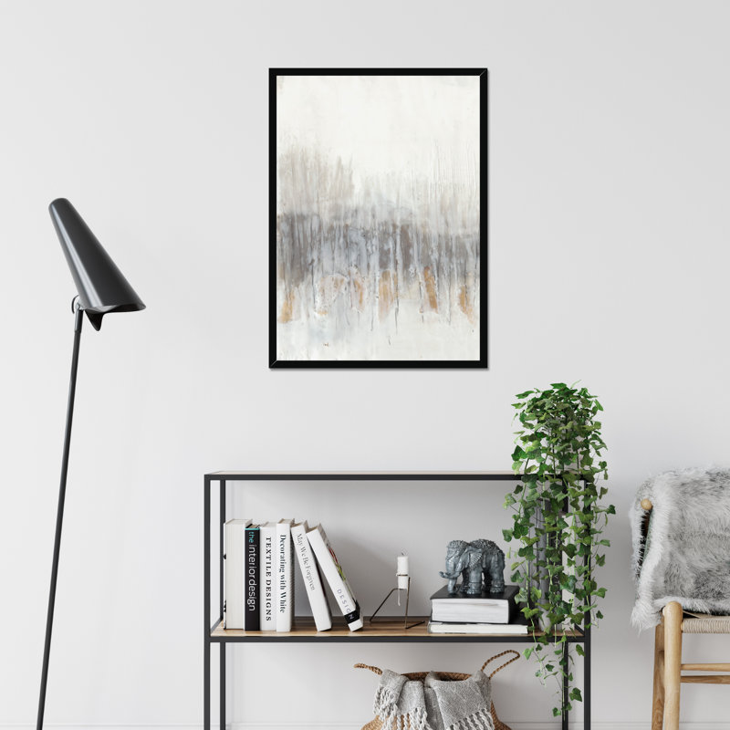 Neutral Wave I by Jennifer Goldberger - Painting, Black Framed Paper Print, 80cm H x 55cm W