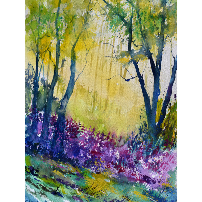 Purple Flowers Print by Pol Ledent, Wrapped Canvas, 32" H x 24" W