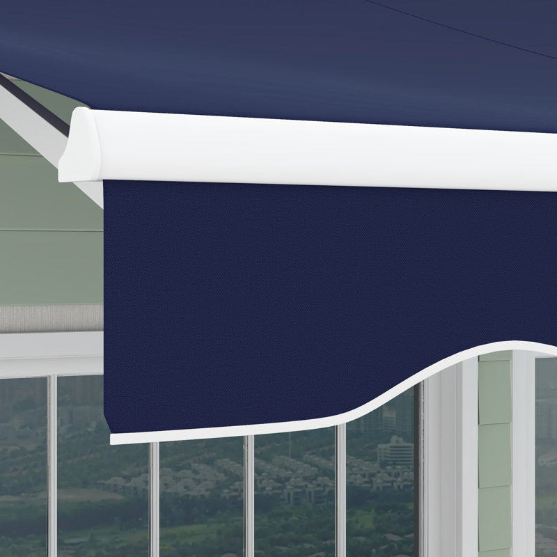 Auvent rétractable, auvents de patio, Bleu, L 141,75 po x P 118,1 po