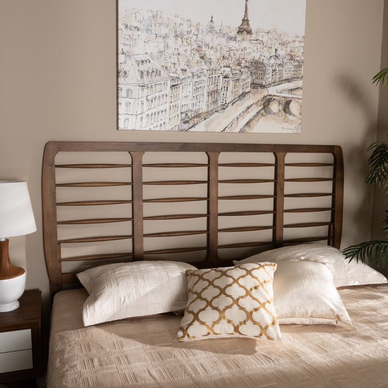 Tête de lit réglable en bois massif au fini noyer de très grande taille Cadian, H 50 po x l 79,6 po x P 0,8 po, Très grand