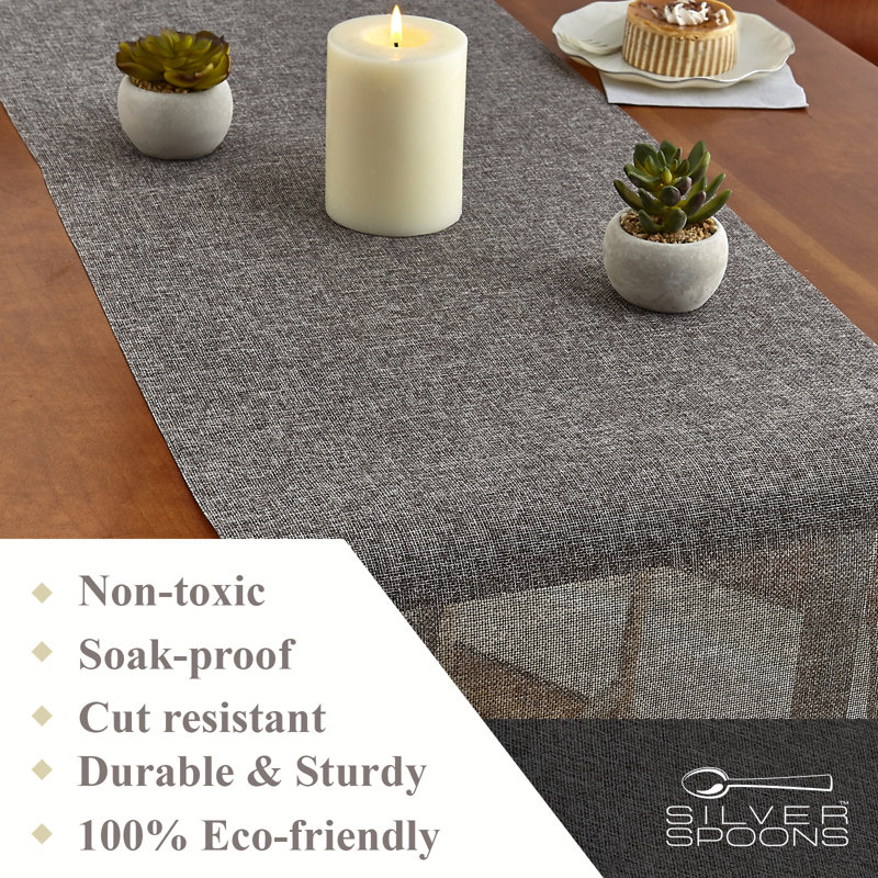Chemin de table tissé Boucher, 12, Gris