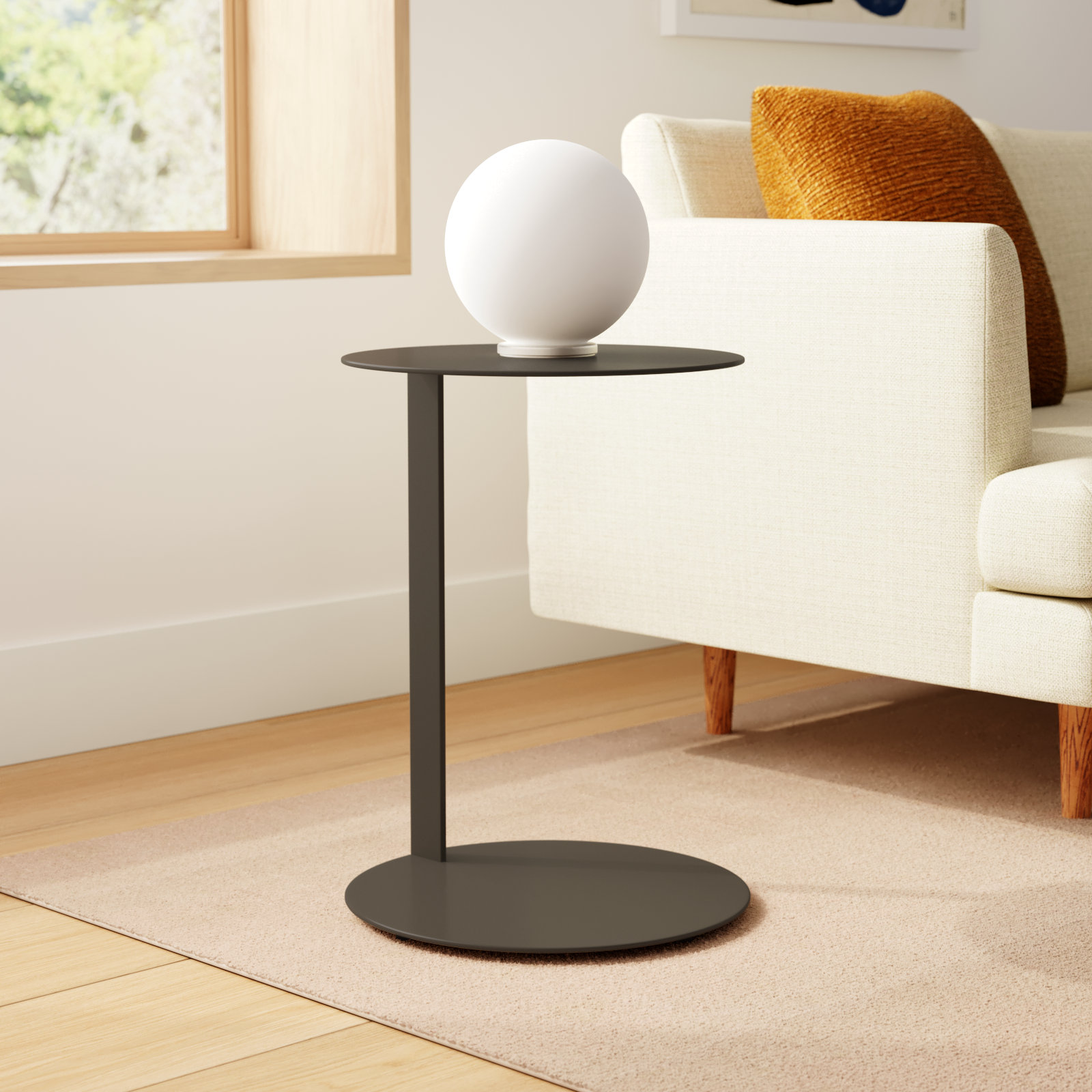 Note End Table, Dark Olive, 21.8" H x 16" W x 16" D