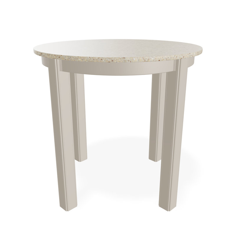 Outdoor Round Side Table, White/White, Acrylic