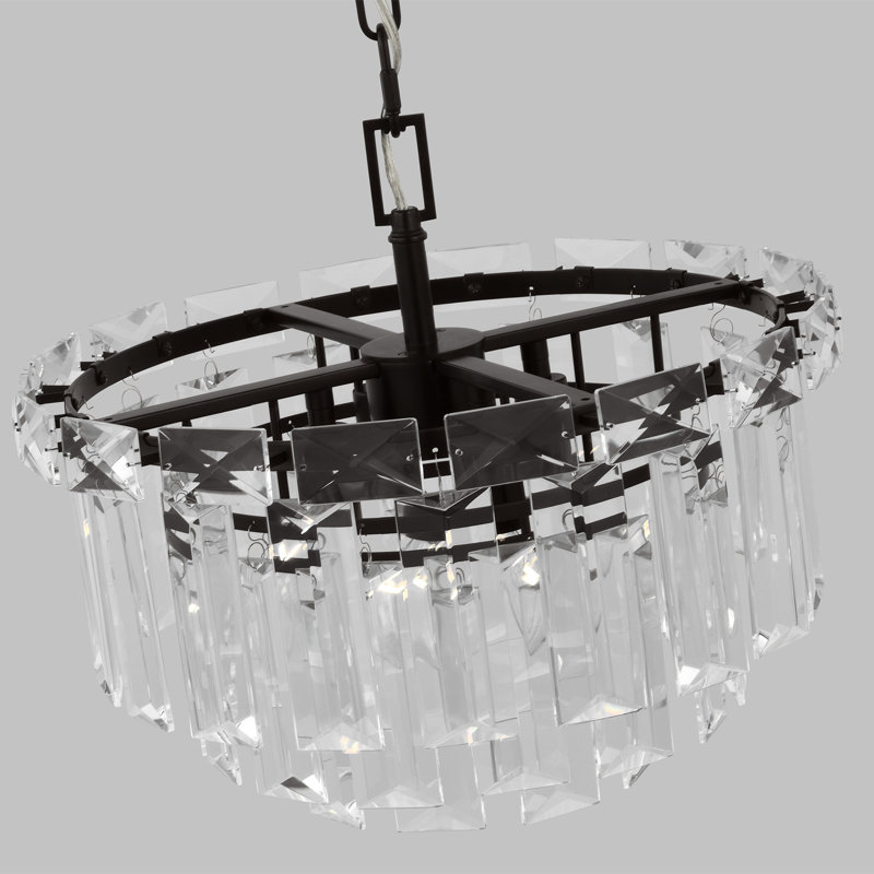 Arden Chandelier, Aged Iron, 14.76" H x 16.13" W x 16.13" D