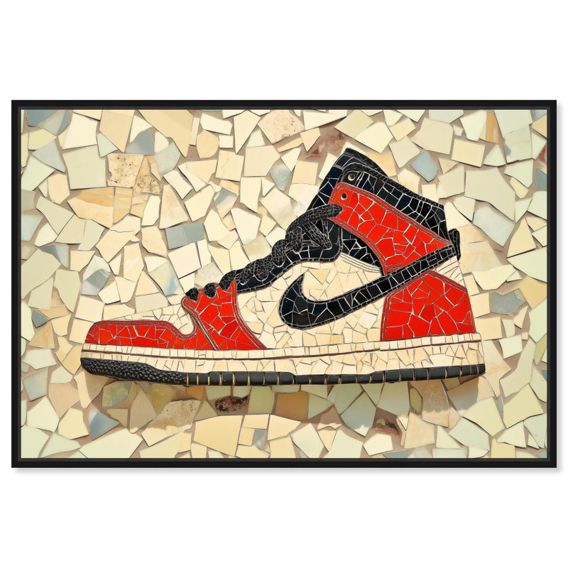 Toile mosaïque par Art Remedy, H 11 po x l 16 po, Noir, Cadre flottant