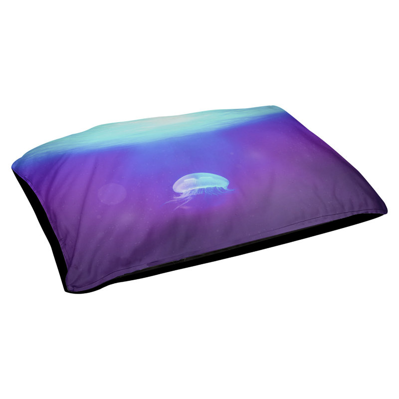 Coussin stylisé jellyfish Burien, L 32,5 po x l 42,5 po, Noir