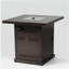 Table carrée avec foyer en acier inoxydable et foyer en acier inoxydable