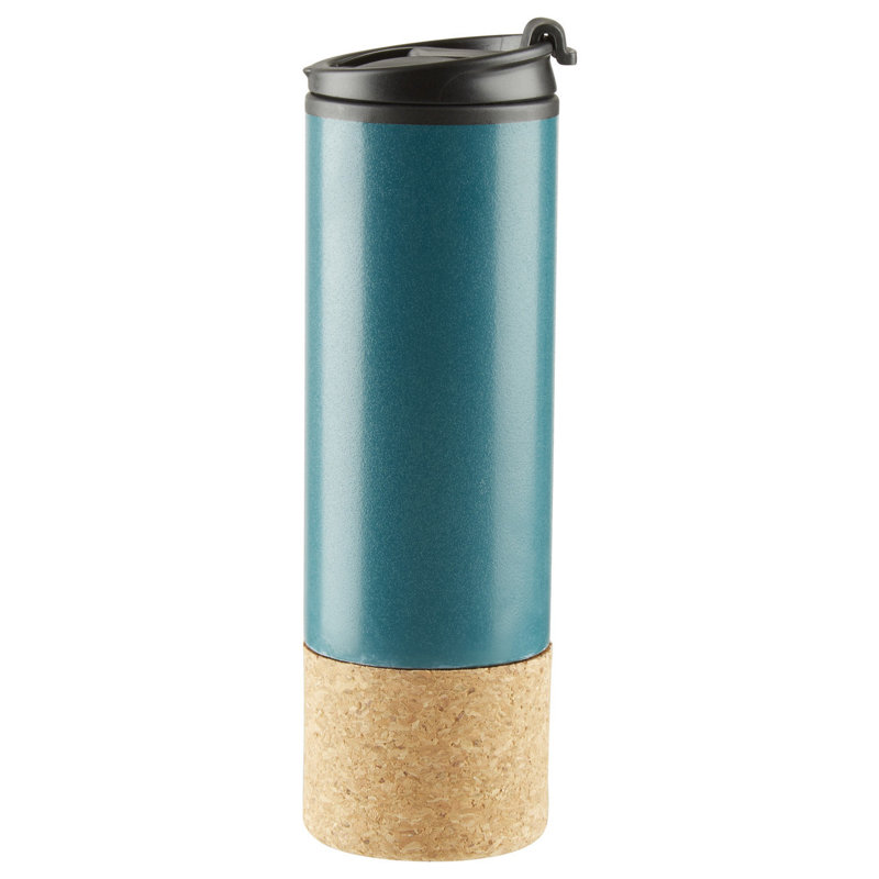 Symple Stuff Burnsville Double Wall Insulated Stainless Steel Travel Mug, Dark Green