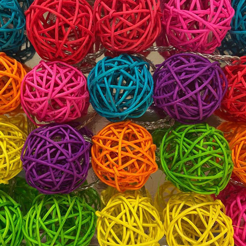 Stonecrest Crest LED Handmade Wicker Balls String Light, 30 Lamps - 8 Metre Long