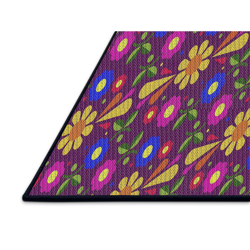 Tapis mauve / brun / rose Power Loom, Rectangle 5 pi x 7 pi