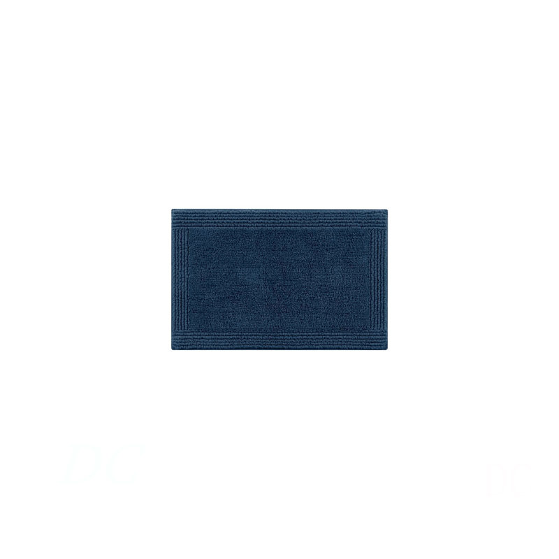 1 PCS 20X30" 100% Cotton Tufted 3000 GSM Reversible Bath Rug Navy, Navy, Single- 30" L x 20" W