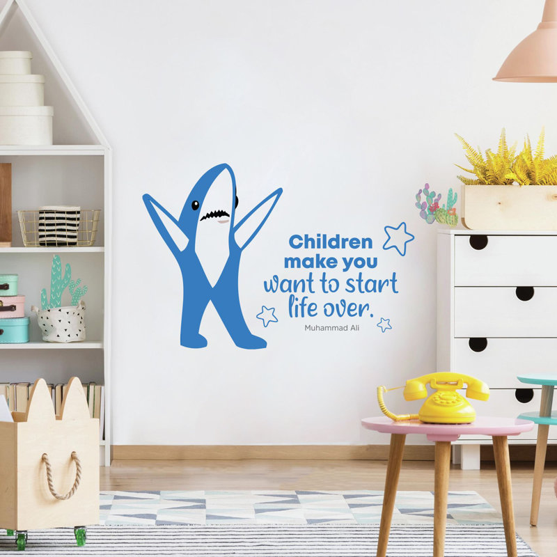 Décalcomanie murale en vinyle "start over" Shark, H 18 po x l 20 po x P 0,05 po