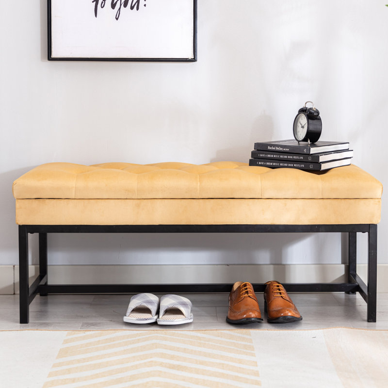 Banc de rangement à couvercle rabattable Tulsita, Beige