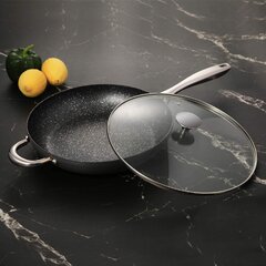 MICHELANGELO 11 Inch Deep Frying Pan with Lid, Nonstick Granite Coating,  Ergonomic Handle, Induction Compatible