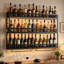 Wine Bottle & Glass Rack Black