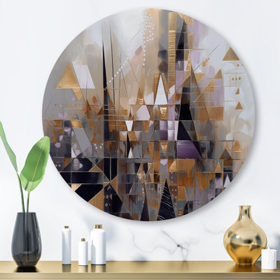 Soft Color Composition II - Abstract Geometric Round Wall Art on Metal