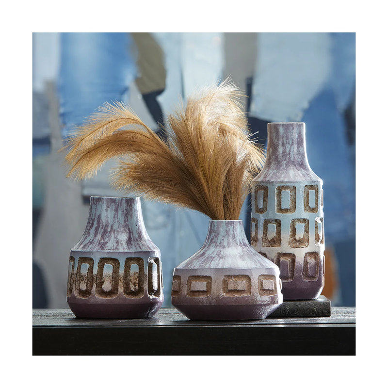Bako Handcrafted Ceramic Table Vase, 15" H x 6" W x 6" D