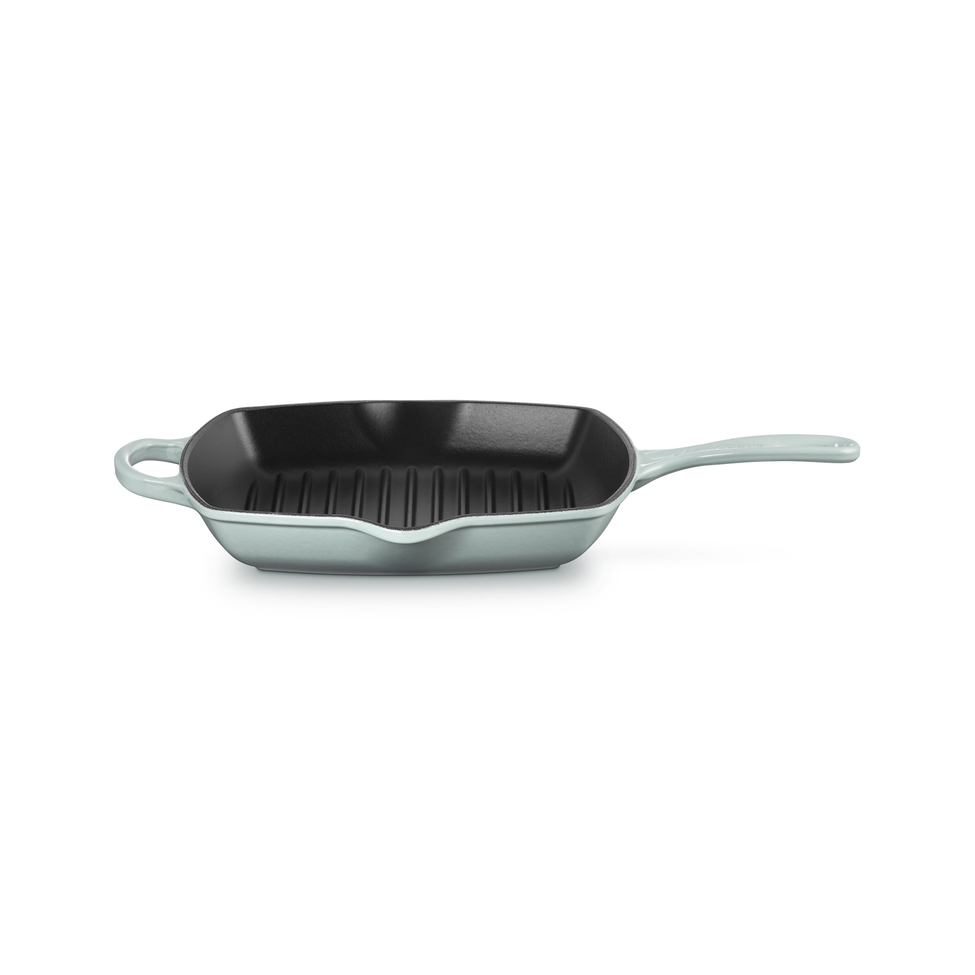 Le Creuset Enameled Cast Iron Signature 10.25" Square Skillet Grill, Sea Salt
