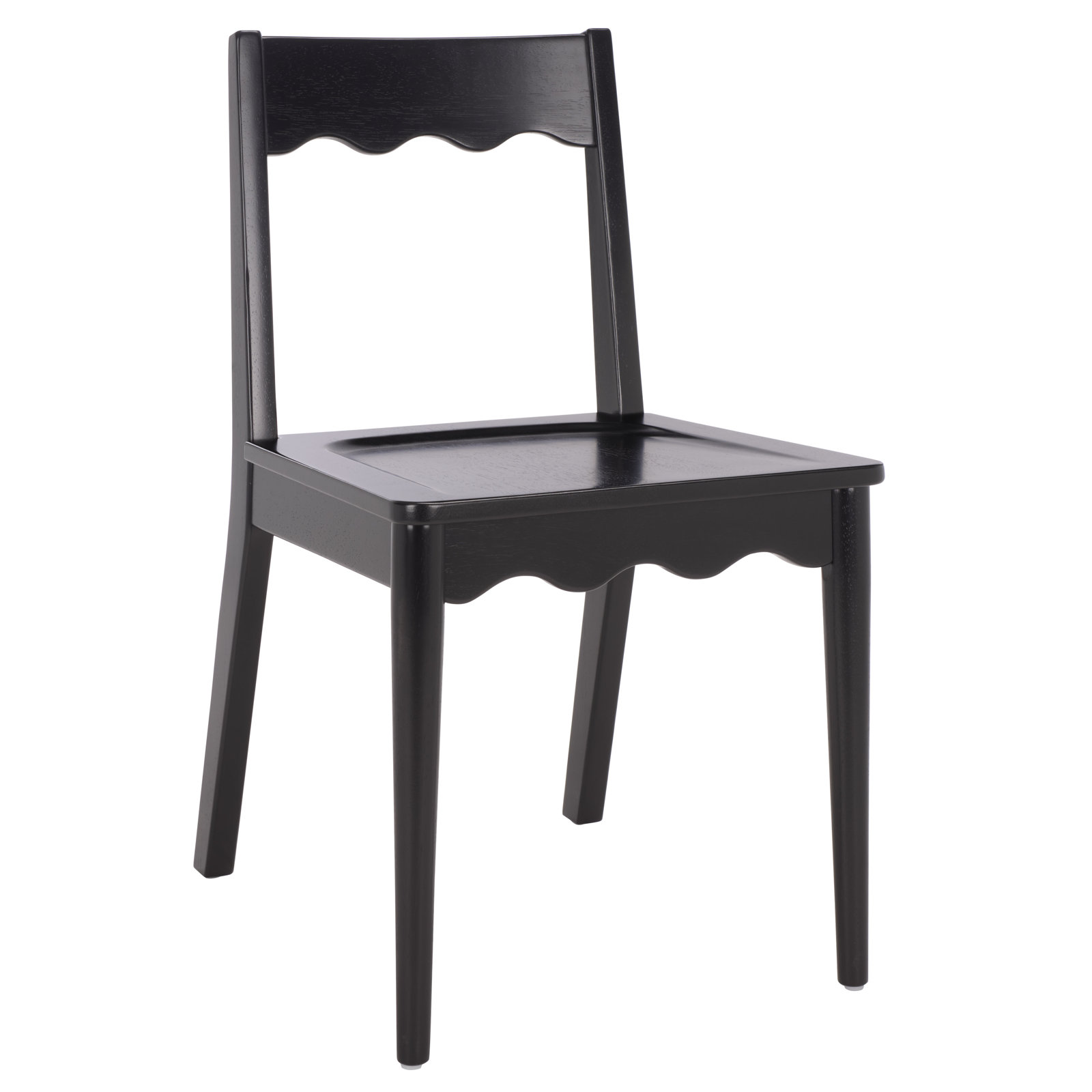Scalloped Side Chair, Black