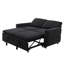 Canapé-lit convertible avec canapé-lit de 62,75 po avec dossier réglable et ports USB pour le salon, noir