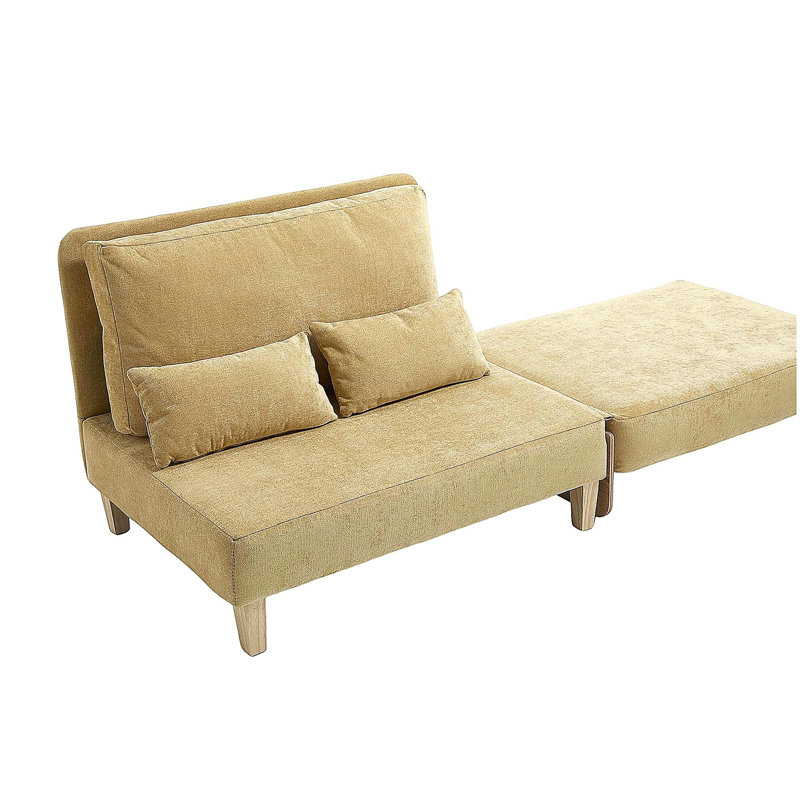 Fauteuil inclinable pliable, canapé-lit convertible 3-en-1, décor moderne Mid-Century, convient aux petits espaces, avec trois coussins, peut être placé dans la chambre d'étude de la chambre