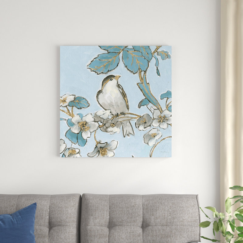 Toile d'oiseaux III par Emily Adams - peinture sur toile tendue, H 30 po x l 30 po