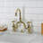 Kingston Brass English Country Two-Handle 3-Hole Deck Mount Bridge Bathroom Faucet with Brass Pop-Up-64823588