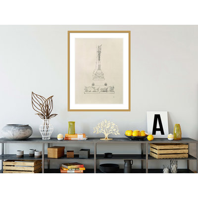 Monument commémorant la «Victoire sur les paysans» d'après le «Manuel de mesure» par Albrecht Dürer, impression giclée sur cadre