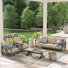Ensemble de conversation de terrasse en aluminium pour 5 personnes avec coussins Sunbrella® Marindo